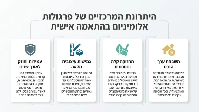 פרגולות אלומיניום, עמידות לאורך שנים, תחזוקה קלה, השבחת ערך הנכס