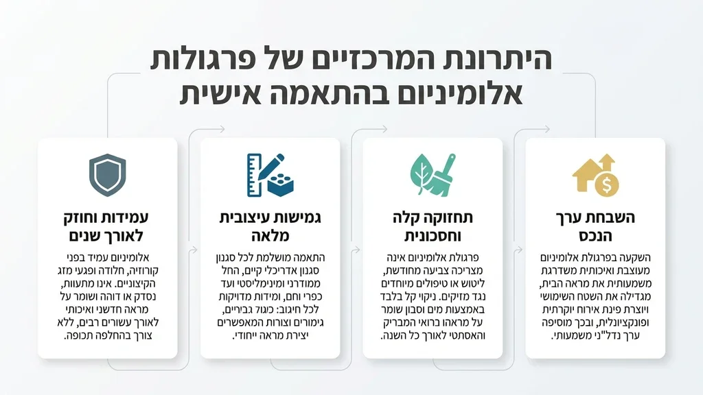 פרגולה אלומיניום לפי מידה המותאמת אישית לעיצוב מרפסת מודרנית