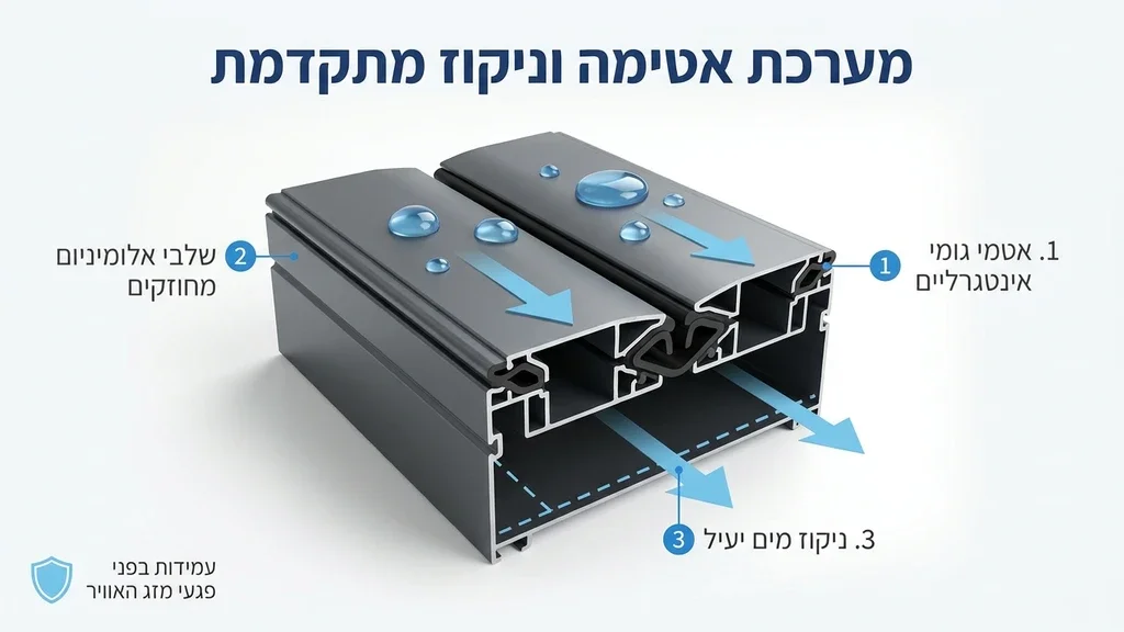 פרגולת אלומיניום חשמלית סגורה ואטומה למים