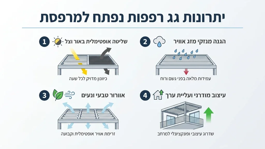 גג נפתח למרפסת בעיצוב יוקרתי המכניס אור טבעי